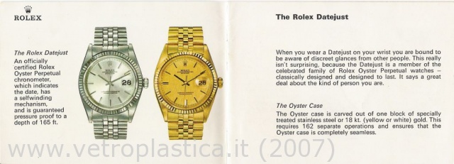 Libretto istruzioni Rolex Datejust &amp; TOG 70's