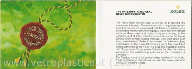 Libretto istruzioni Rolex Datejust &amp; TOG 80's