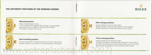 Libretto istruzioni Rolex Datejust &amp; TOG 80's