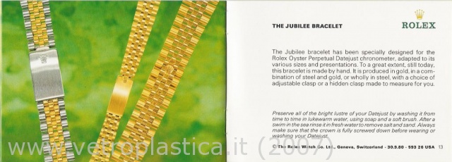 Libretto istruzioni Rolex Datejust &amp; TOG 80's