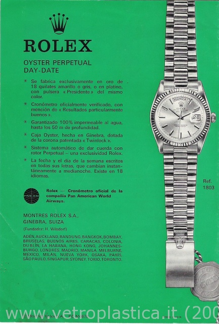 Libretto istruzioni Rolex Day-Date 60's