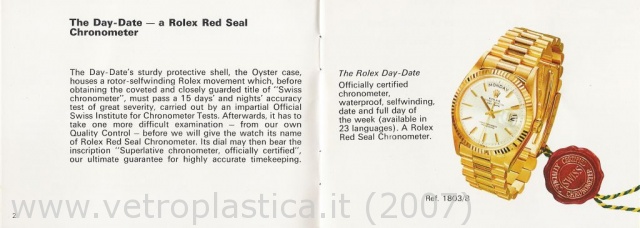 Libretto istruzioni Rolex Day-Date 70's