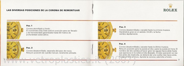 Libretto istruzioni Rolex Day-Date 80's