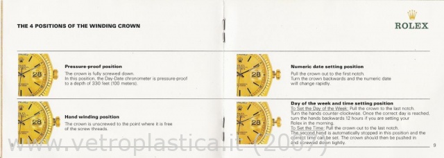 Libretto istruzioni Rolex Day-Date 80's