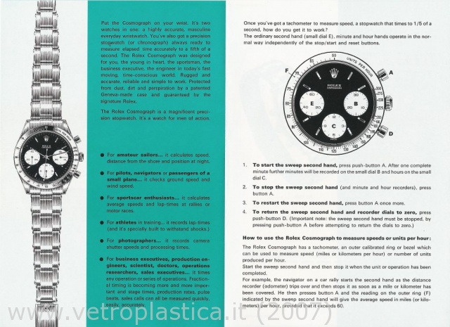 Libretto istruzioni Rolex Cosmograph Daytona 60's