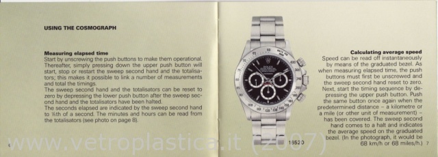 Libretto istruzioni Rolex Daytona 90's