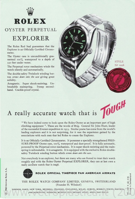 Libretto istruzioni Rolex Explorer 60's