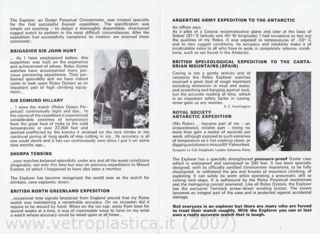 Libretto istruzioni Rolex Explorer 60's