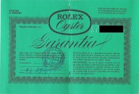 Garanzia Rolex metà anni '60