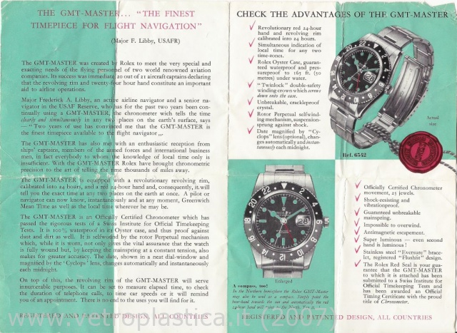 Libretto istruzioni Rolex GMT-Master 50's