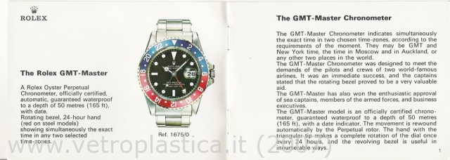 Libretto istruzioni Rolex GMT-Master 70's