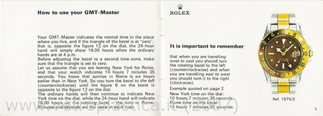 Libretto istruzioni Rolex GMT-Master 70's