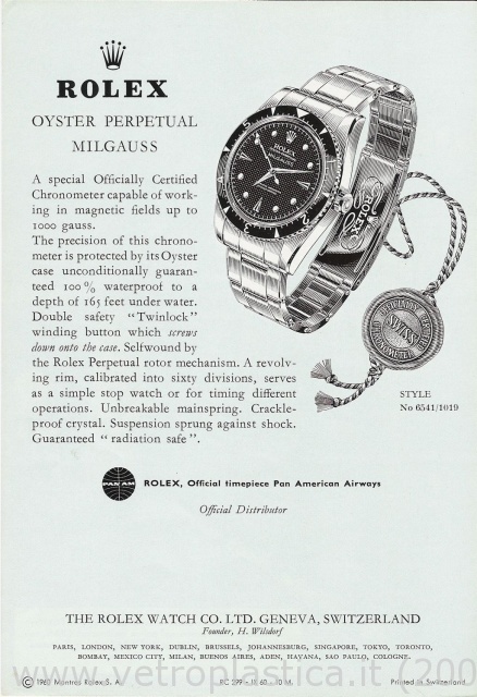 Libretto istruzioni Rolex Milgauss 60's