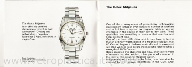 Libretto istruzioni Rolex Milgauss 70's