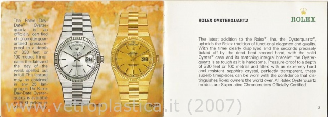 Libretto istruzioni Rolex Oysterquartz 80's