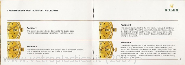 Libretto istruzioni Rolex Oysterquartz 80's