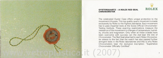 Libretto istruzioni Rolex Oysterquartz 90's