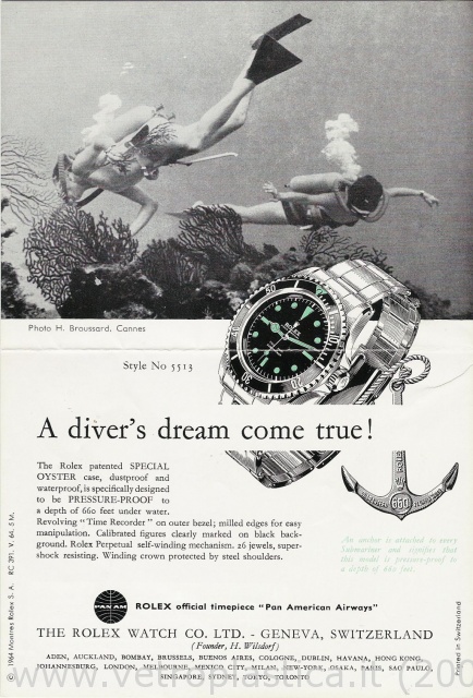 Libretto istruzioni Rolex Submariner 60's