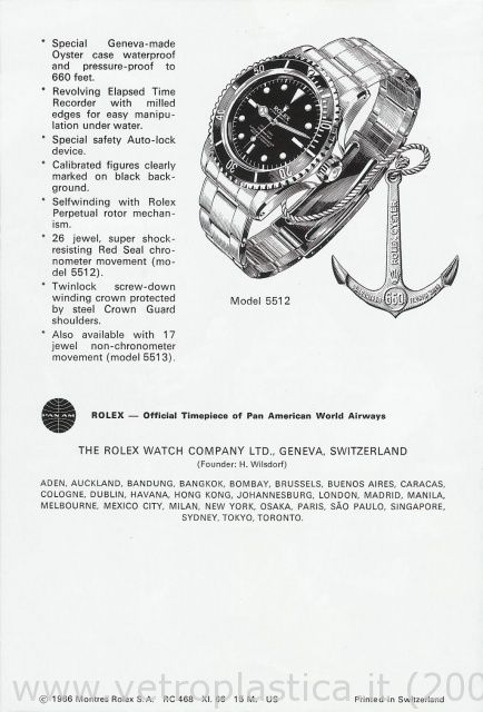 Libretto istruzioni Rolex Submariner 60's