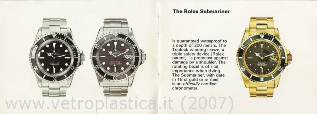 Libretto istruzioni Rolex Submariner 70's