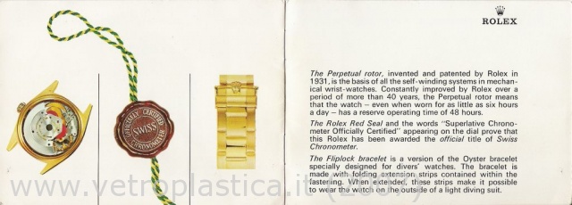 Libretto istruzioni Rolex Submariner 70's