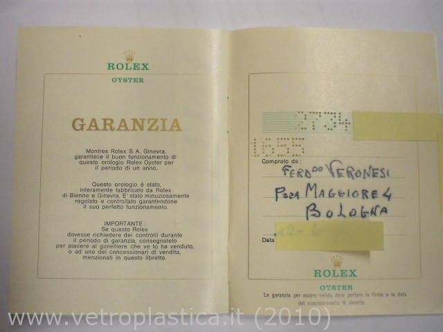 I dettagli della garanzia originale